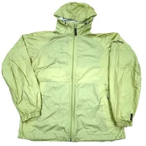 Columbia Jacket Women Medium Yellow Windbreaker Rain Coat Lightweight Thin *